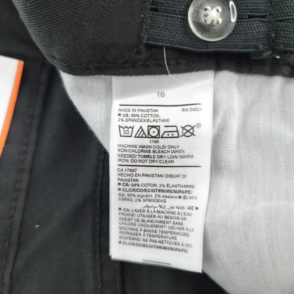 Old Navy Straight Built In Flex Tough Pants Grey Charles Boy's Sz 16 Adjustable‎